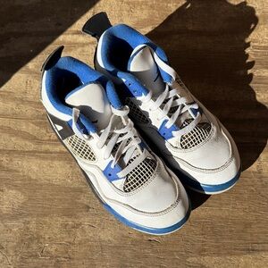 Kids Air Jordan Blue and White Sneakers